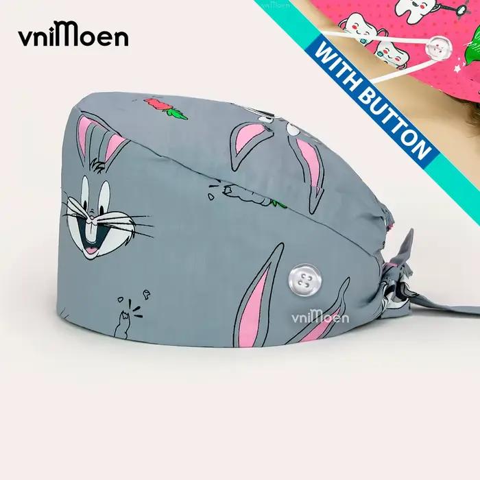 Chapeaux de salle d'opération pour femmes dessin animé fleur protection cheveux longs allaitement blouse médicale professionnel confortable