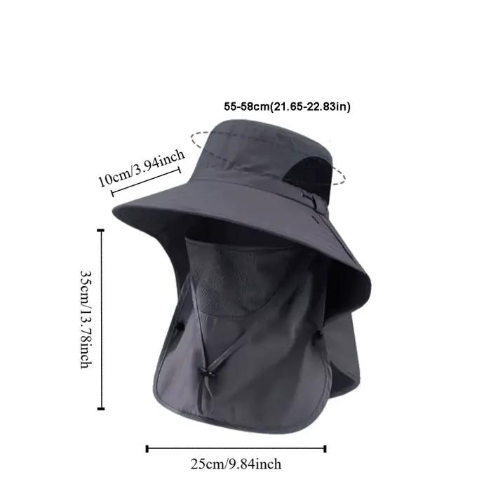 Chapeau de soleil pour homme avec masque intégré