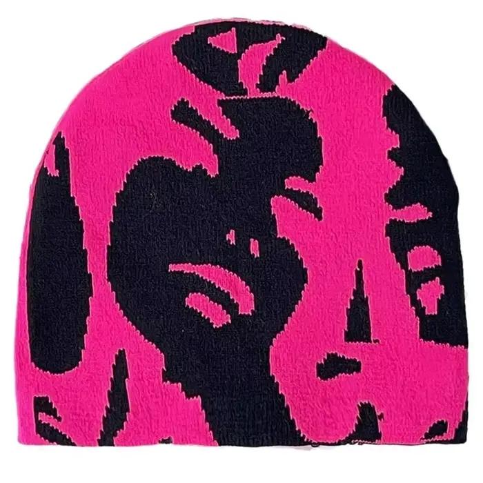 Bonnets tricotés coupe-vent unisexe avec portrait humain, matériaux acryliques, pour adultes, style sport, occasions hivernales et décontractées