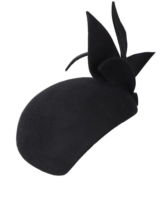 Béret Haze Bleu Noir FS en Laine Feutrée Chapeau Élégant pour Femmes Occasions Formelles Églises Cérémonies Thé Fêtes Polyvalent