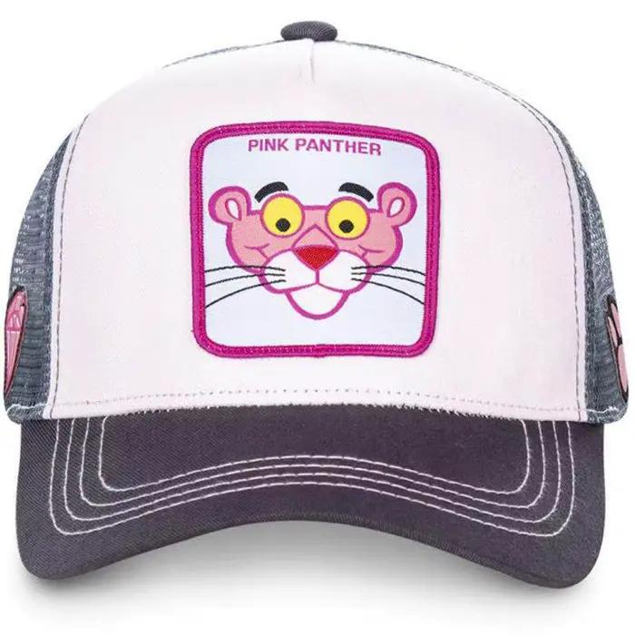 Casquette de baseball en coton style hip-hop motif panthère de dessin animé légère et respirante avec filet pour hommes et femmes occasions spéciales