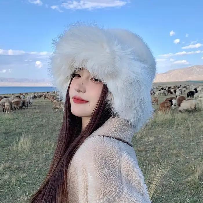 Nouveau chapeau seau en fourrure moelleuse pour femmes