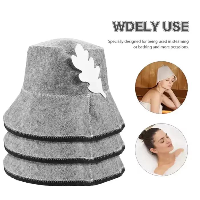 Chapeau de sauna en feutre protection de la tête anti-chaleur style russe accessoire pour sauna et hammam occassions spéciales relaxation bien-être