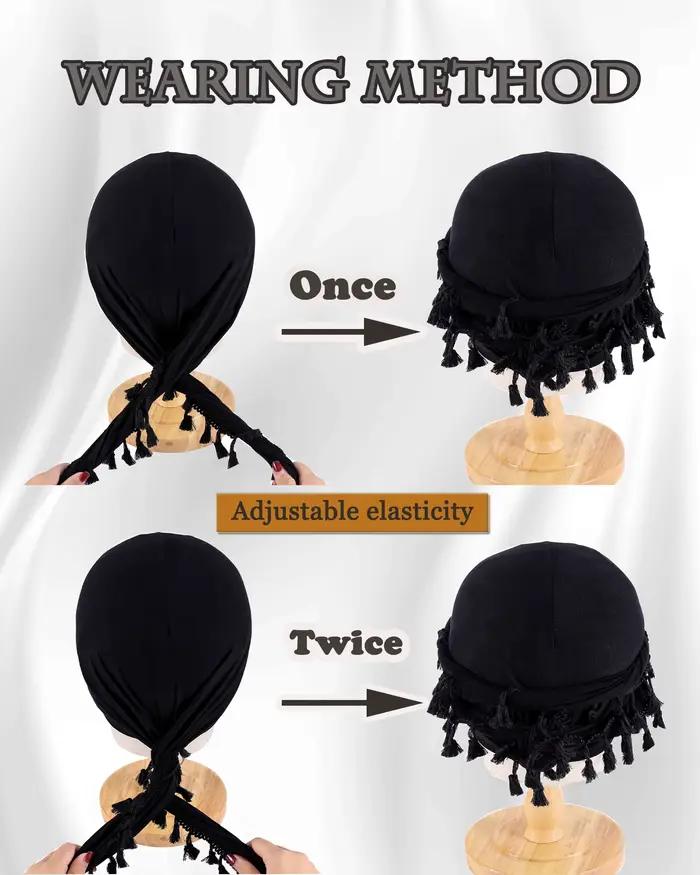 Vintage Twist Turban Head Wraps pour hommes Stretch Modal et Satin