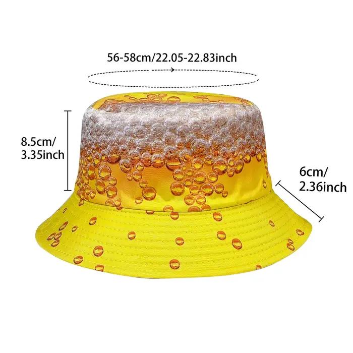 Chapeau seau à bulles de bière jaune