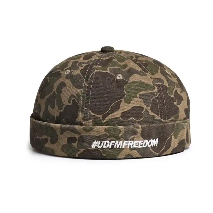 Nouveau Chapeau Rétro Camouflage Brodé en Forme de Melon pour Hommes et Femmes