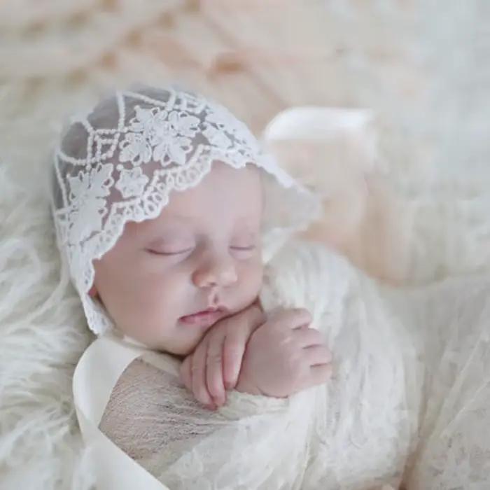 Bonnet en dentelle fleuri pour bébé fille et garçon accessoire de sécurité bébé 0-6 mois occasions spéciales et promenades estivales