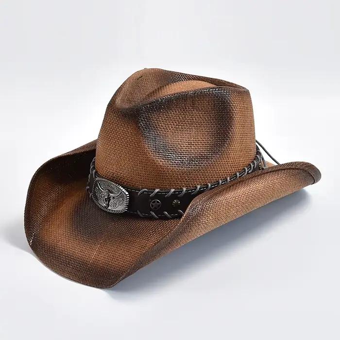 Chapeau de Cowboy occidental Vintage pour hommes et femmes