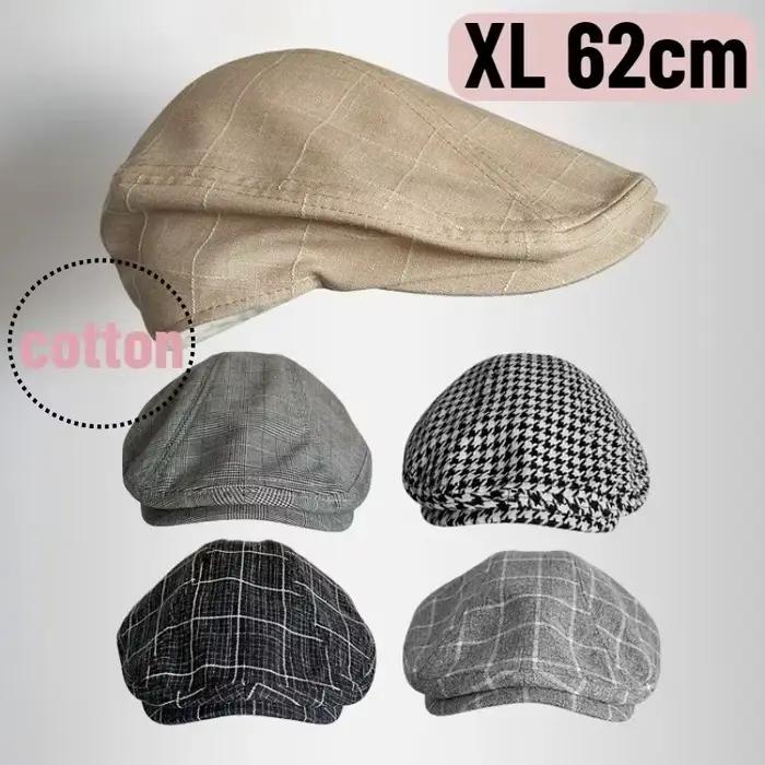 Chapeau de Gavroche unisexe en coton noir et blanc motif à carreaux style célébrité d'Internet pour hommes et femmes occasions spéciales voyage printemps été automne