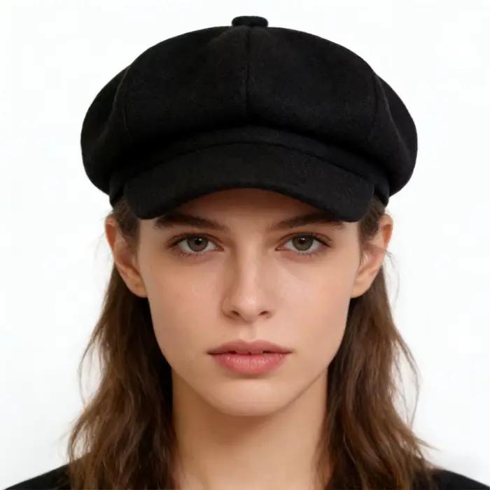 Béret chapeau octogonal en laine polyvalente