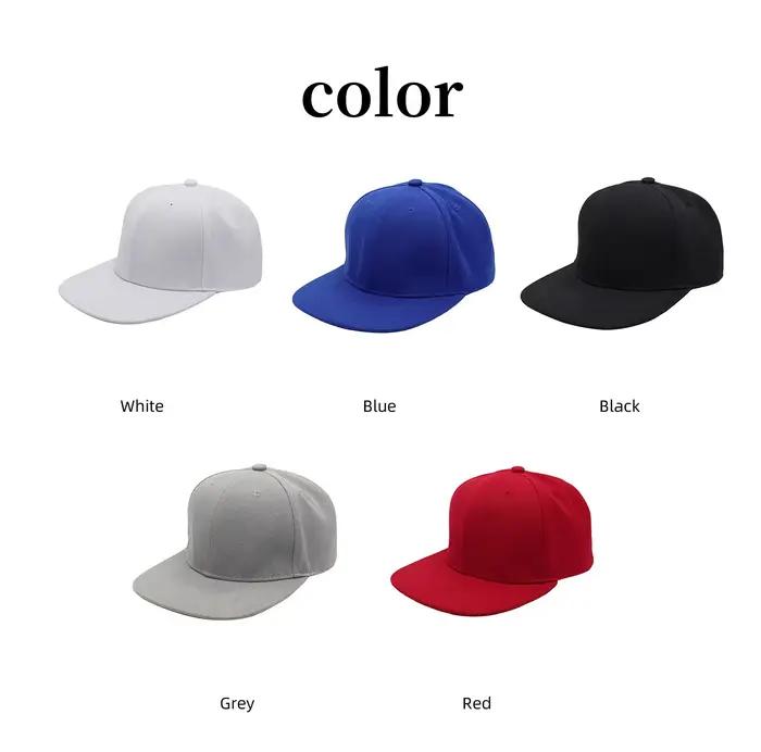 Casquettes de Baseball de conception personnalisée pour hommes femmes unisexe Hip Hop couleur unie à bord plat chapeaux