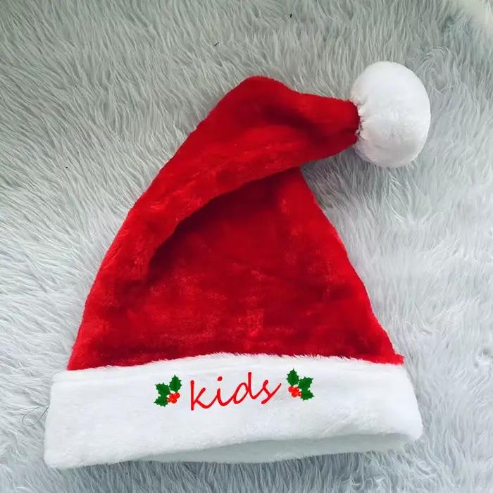 Chapeau court de noël en peluche