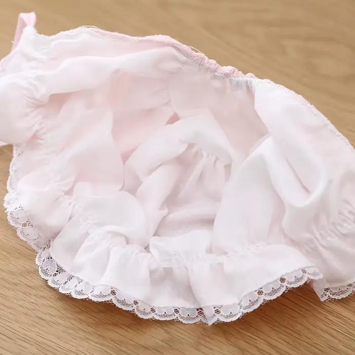 Chapeau de soleil respirant pour bébé fille 1-12 mois avec large bord en dentelle