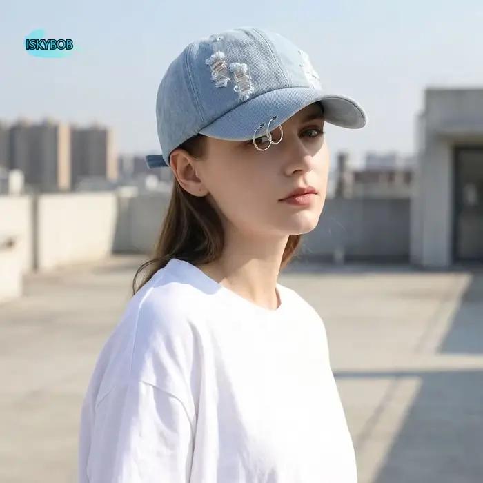 Casquette de baseball créative en coton avec anneau en fer