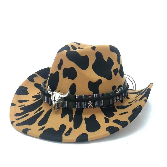 Chapeau de cowboy à motif de vache jazz