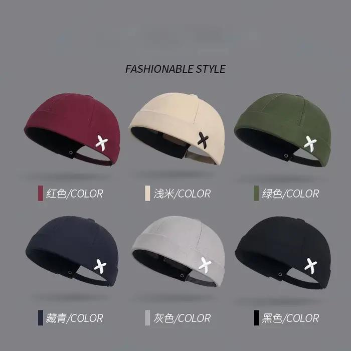 Nouveau chapeau dôme brodé ajustable style coréen sans bord pour le printemps et l'été