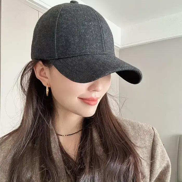 Casquette en laine à chevrons