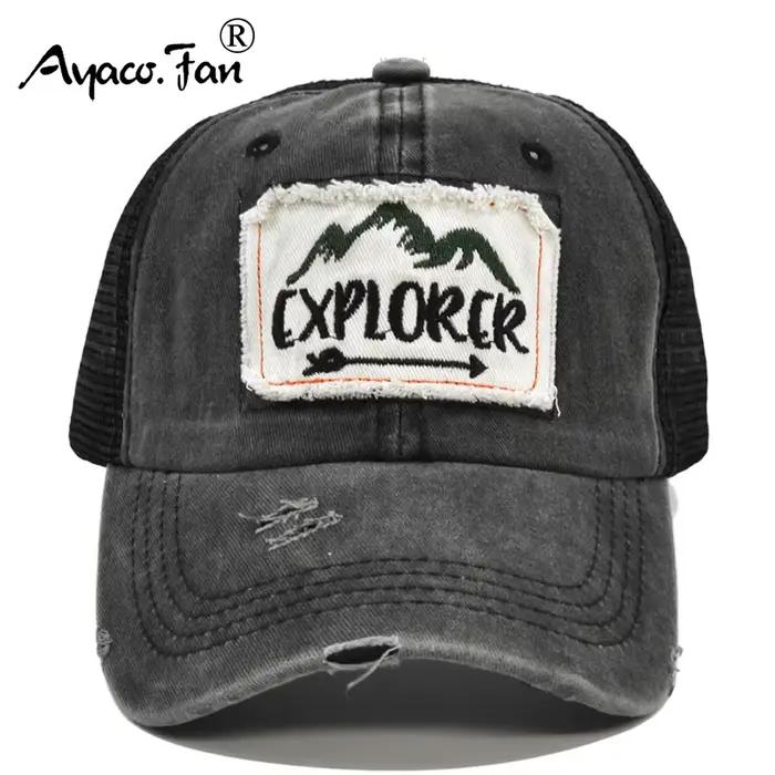 Casquette de baseball brodée lavée nouveau printemps solide chapeau de soleil hommes femmes unisexe-adolescents coton