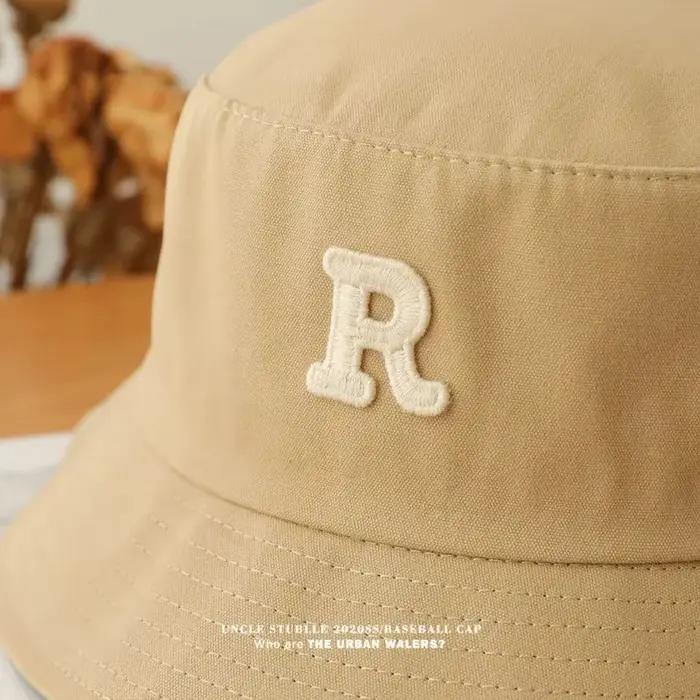 Chapeau de seau en coton sport lettres protection solaire pour homme occasions décontractées été printemps