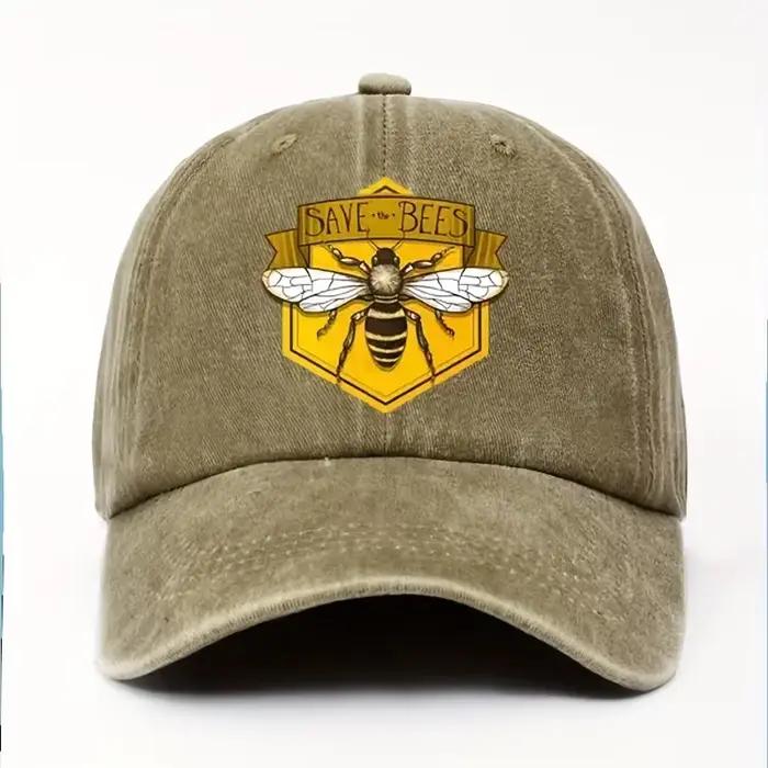 Casquette de baseball imprimée abeille