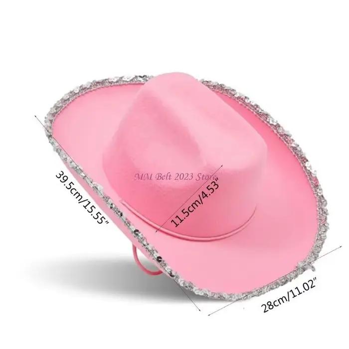 49ME Chapeau cowboy rose pour filles