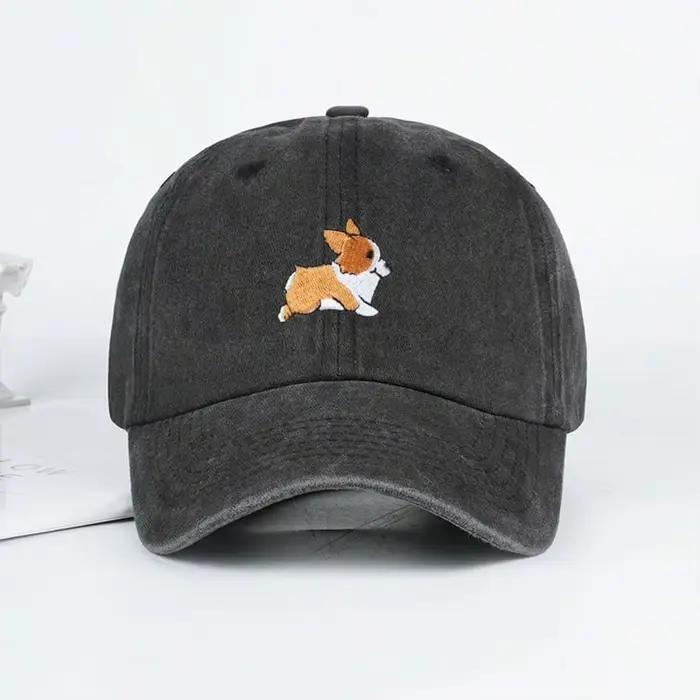 Casquette de baseball brodée corgi pour hommes et femmes