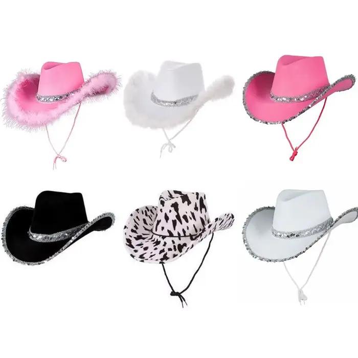 Mode femmes Cosplay Cowboy accessoire Costume fête Cowgirl chapeau paillettes