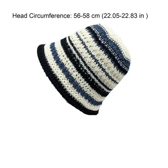 Chapeau Bob Tricoté Coloré Décontracté Style Coréen Respirant Anti-UV pour l'Été