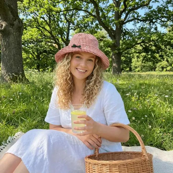 Chapeau Bob Noir à Nœud Papillon et Carreaux, Polyvalent et Décontracté, à Large Bord, Protection Solaire, Motif Gingham, Chapeau de Pêcheur pour l'Été