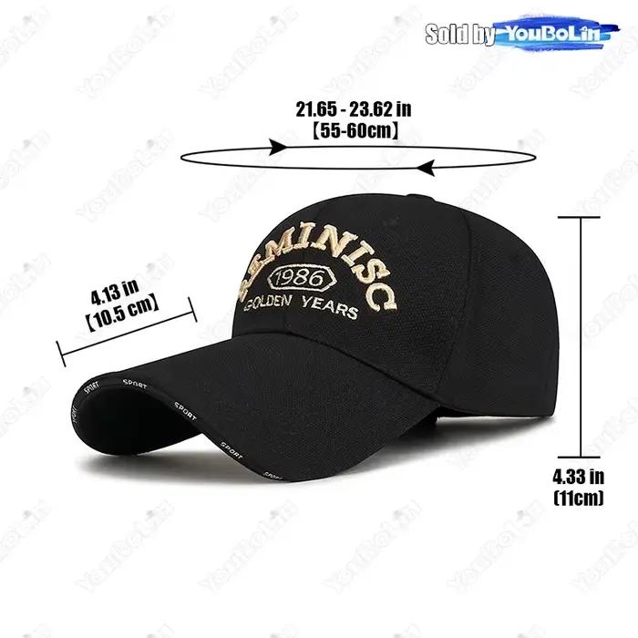 Casquette de baseball vintage 1986 style rétro multifonction coton ajustement réglable pour homme femme protection solaire occassions extérieures