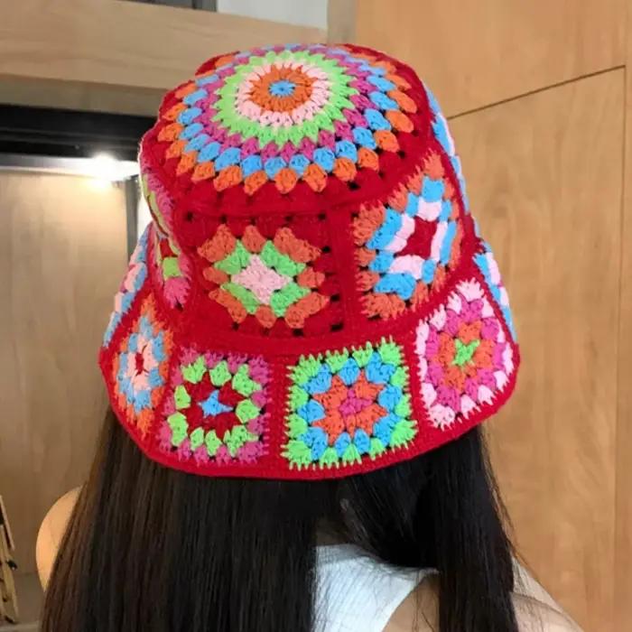 Chapeau au crochet rouge 2024 mode