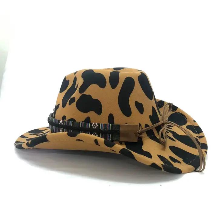 Chapeau de cowboy à motif de vache jazz