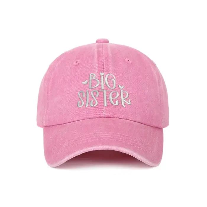 Casquettes ajustables en coton lavé style vintage pour frères et sœurs