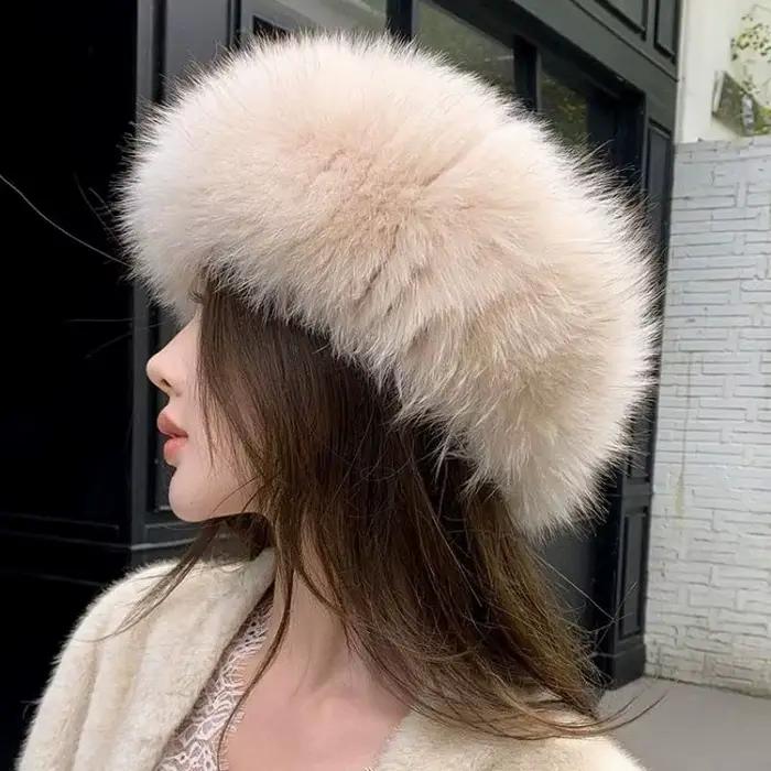 Bandeau en fourrure moelleuse pour femmes