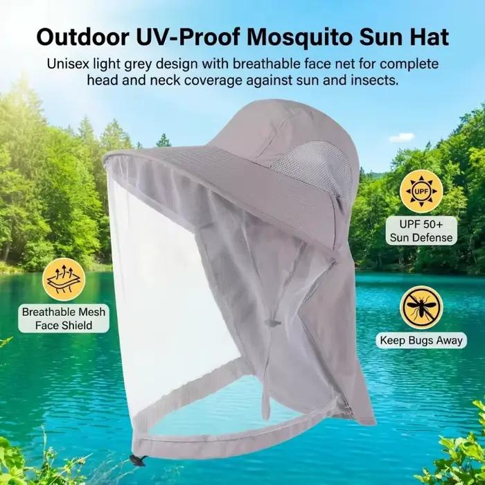 Chapeau de protection UV avec masque facial