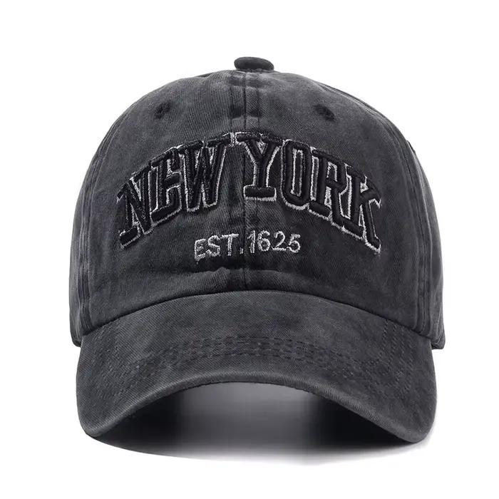 Casquette en coton délavé New York 2025 pour hommes et femmes