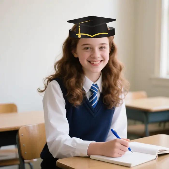 Lot de 10 chapeaux de graduation en carton 2026 avec pompon pour cérémonie et célébration de la remise des diplômes