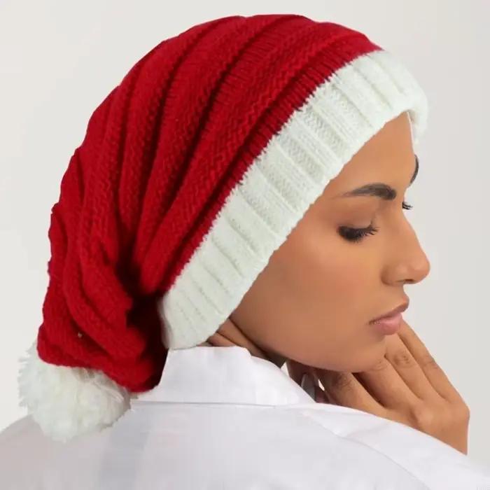 Chapeau père noël tricoté