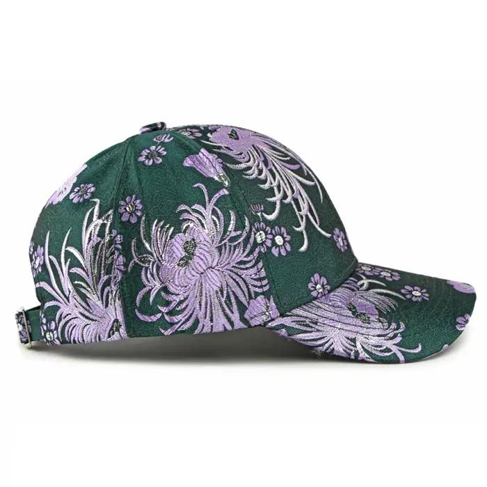 Casquette de baseball FS de luxe à motif floral doré