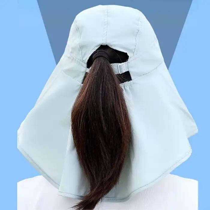 Chapeau de protection solaire respirant anti-UV avec masque intégré effet miroir/transparent