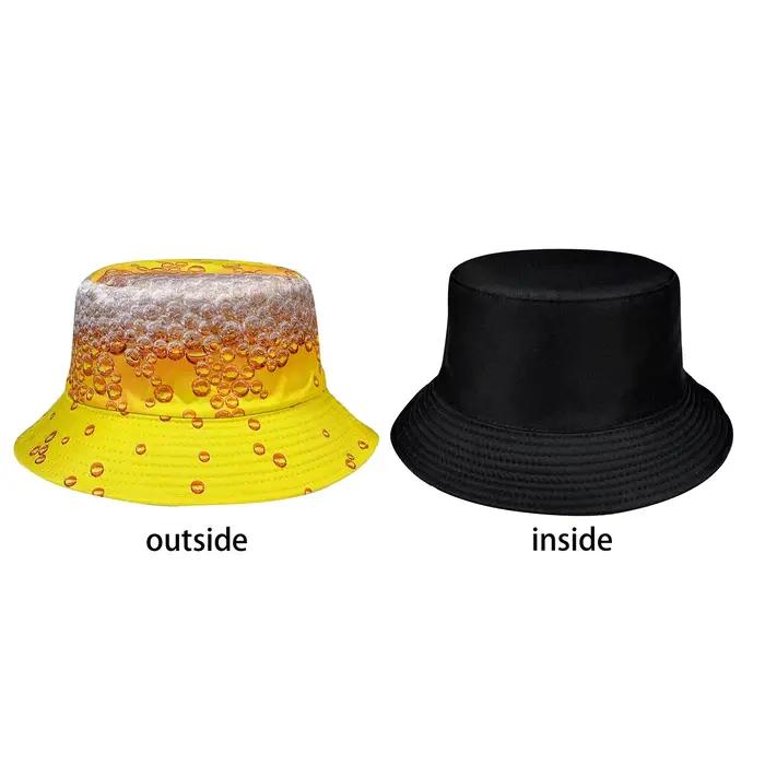 Chapeau seau à bulles de bière jaune