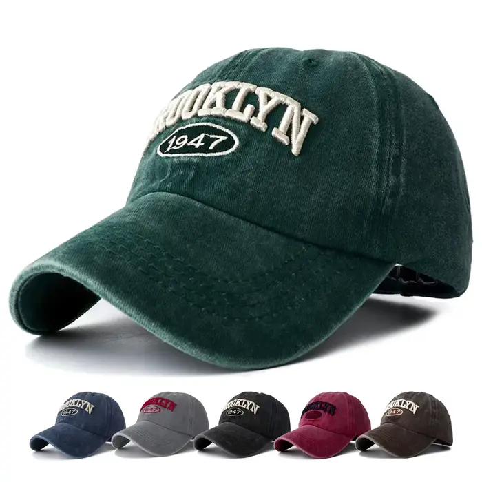 2025 haute qualité Brooklyn broderie Snapback chapeau pour hommes Vintage noir vert lavé casquettes de Baseball pour femmes Gorras Hombre