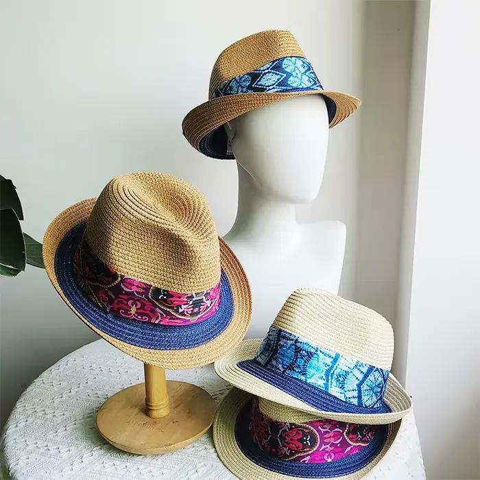 Chapeau de paille trilby classique pour hommes