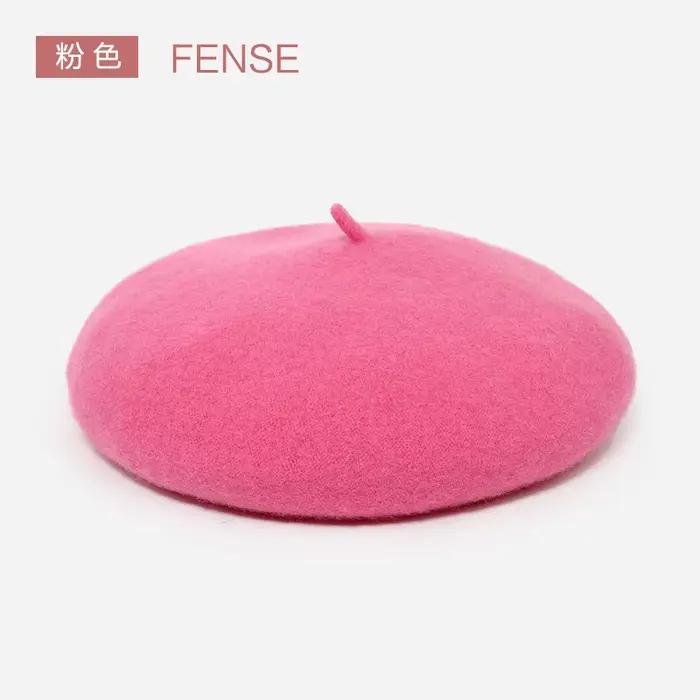Béret en laine rose pour femme