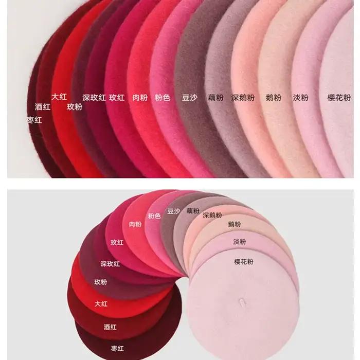 Béret en laine rose pour femme