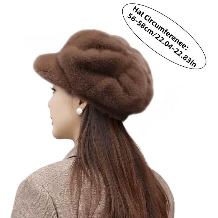 Bérets en peluche d'automne et d'hiver pour femmes