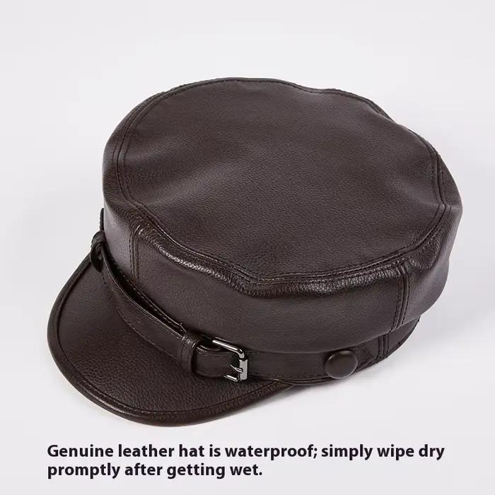 Chapeau en cuir véritable pour hommes