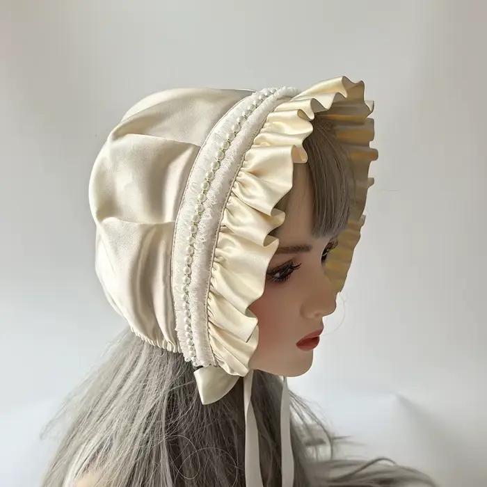 Bonnet à volants Lolita pour femmes et filles