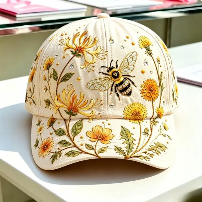 Casquette de jardin brodée à la main