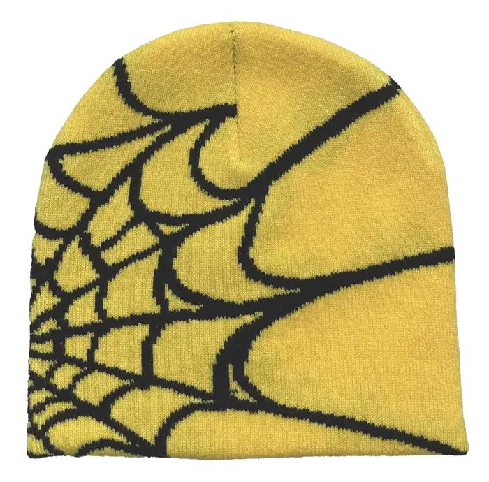 Chapeau en tricot imprimé toile d'araignée unisexe